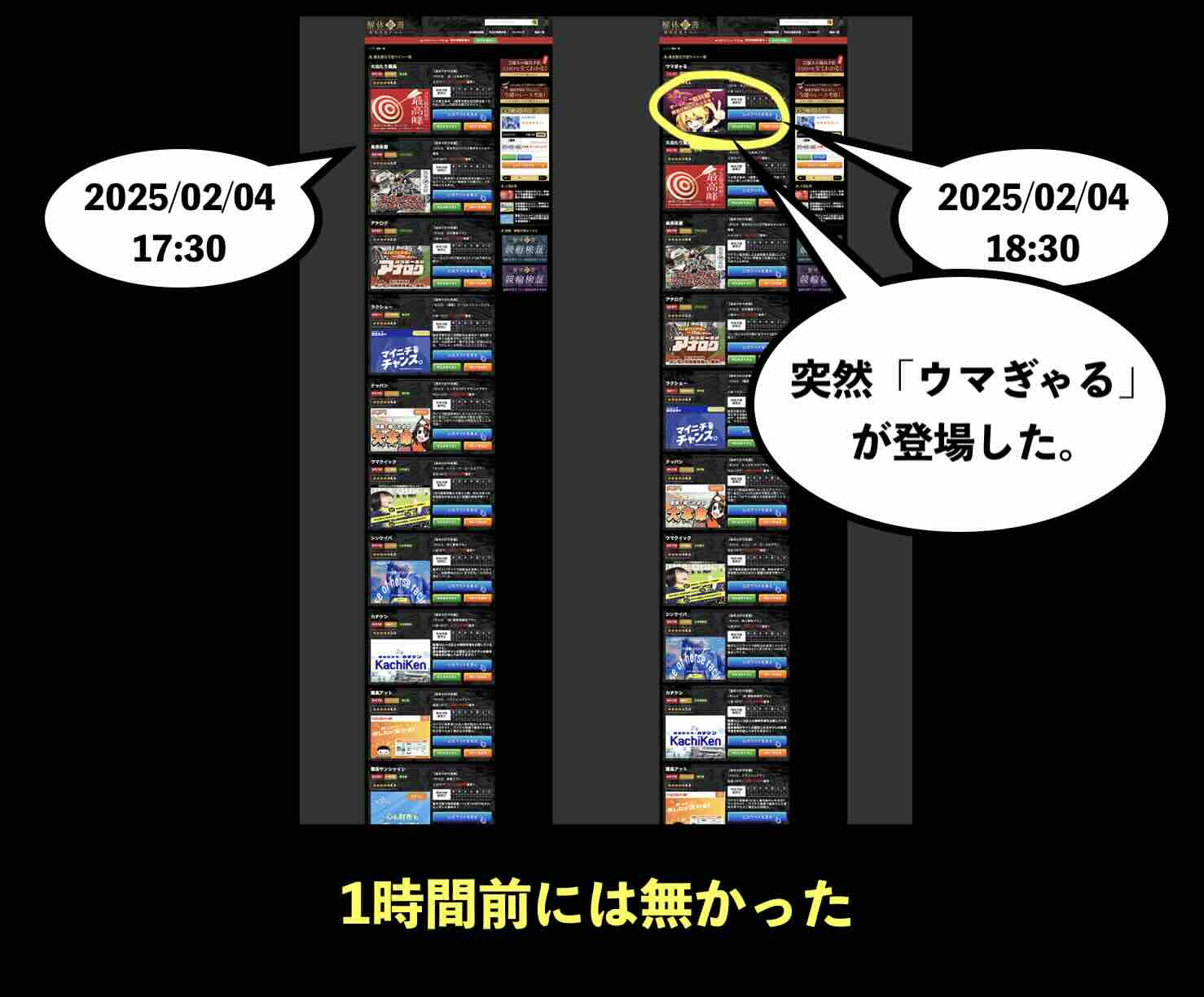 突然追加されたウマぎゃる